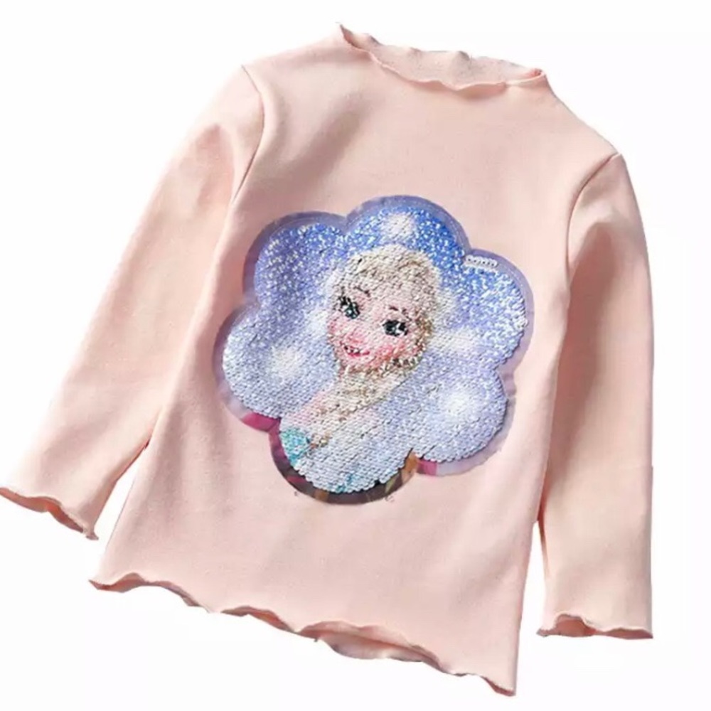 Elsa/Anna Two-Way Sequin Long Sleeve Top
